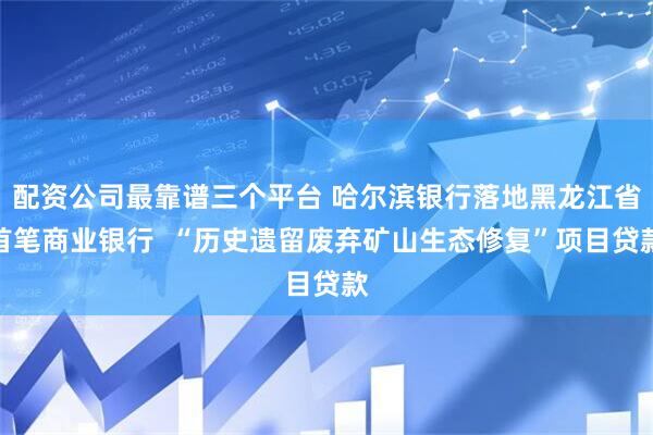 配资公司最靠谱三个平台 哈尔滨银行落地黑龙江省首笔商业银行  “历史遗留废弃矿山生态修复”项目贷款